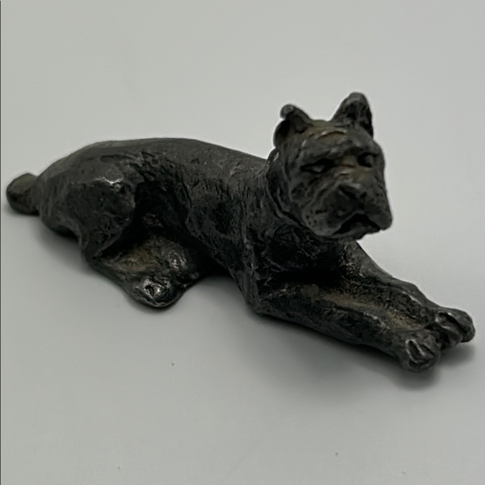 Vintage 1981 Pewter Bulldog Figurine Miniature 1.75 Inches Bull Dog